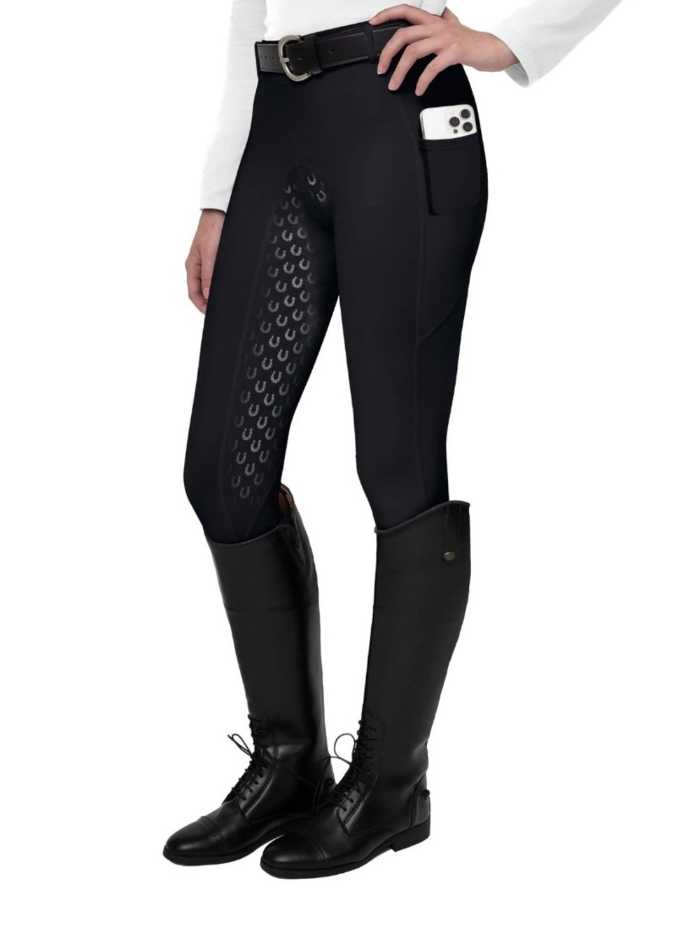 FitsT4 Sports Women's L Full Seat Riding Tights Active Silicon Grip Horse Riding